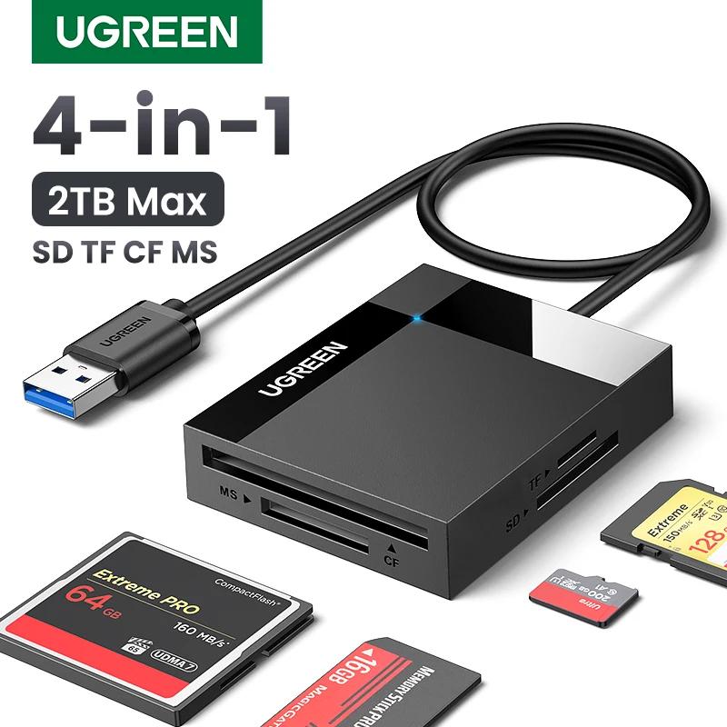 UGREEN ī  4-in-1 USB3.0/USB-C SD ũ SD TF CF MS Ʈ ÷ ī  Ʈ PC Ƽ OTG Ʈ ī 